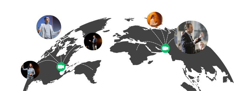 Map showing Sterling Executive Group’s global connections, with active participation across North America